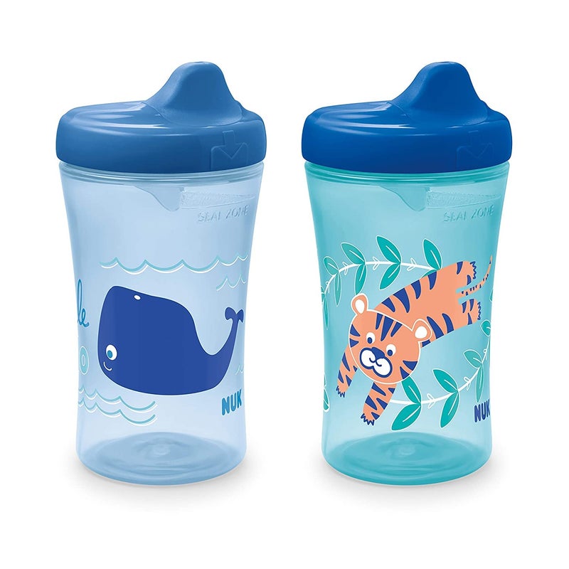NUK Hide n Seek Hard Spout Cup 10 Ounce Whales Tigers Blue