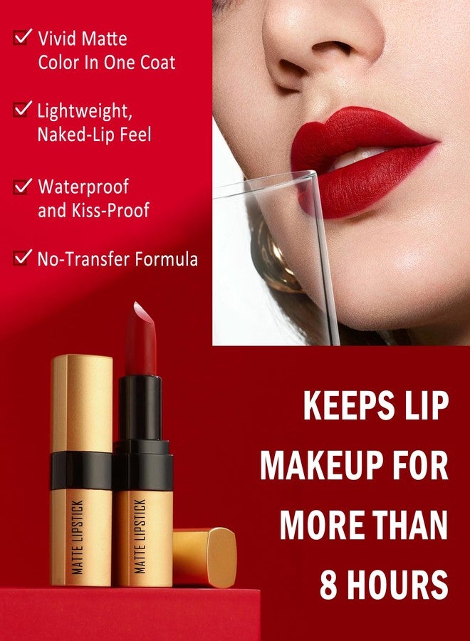 LYSdefeu Matte Lipstick, Nude Pink Velvet Smooth Lip Tint Stain,Long Lasting Waterproof 24 Hours Lip Gloss Lipcolor, labiales mate 24 horas originales,Non-Stick Not Fade Lipgloss,Lip Makeup Gift for Woman-02 - Image 4