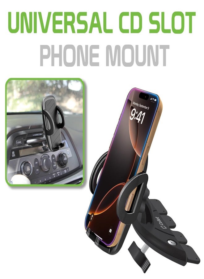 cellet Universal CD Slot Phone Mount - 360° Rotating Car Phone Holder with Secure CD Slot Base & One-Touch Release, Compatible with Apple iPhones Samsung Galaxy Google Pixel Verizon, T-Mobile ATT - Image 2