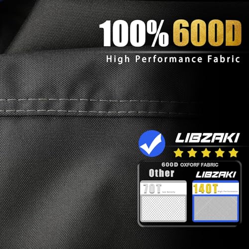 LI LIBZAKI 600D ATV Cover Waterproof Heavy Duty Trailerable 4 Wheeler Cover Quad Cover All Season Weather Proof Outdoor UV Protection for Polaris Kawasaki Yamaha Suzuki Can-Am Black/Orange-S - Image 3