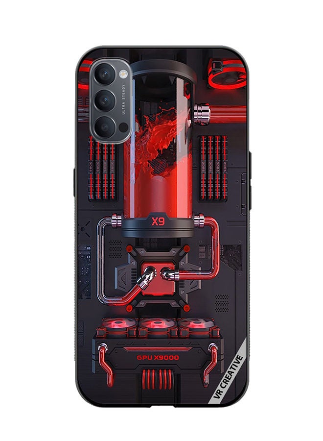 VR CREATIVE Protective Case Cover For Oppo Reno4 Pro 5G Red X9 Design Multicolour - Image 1