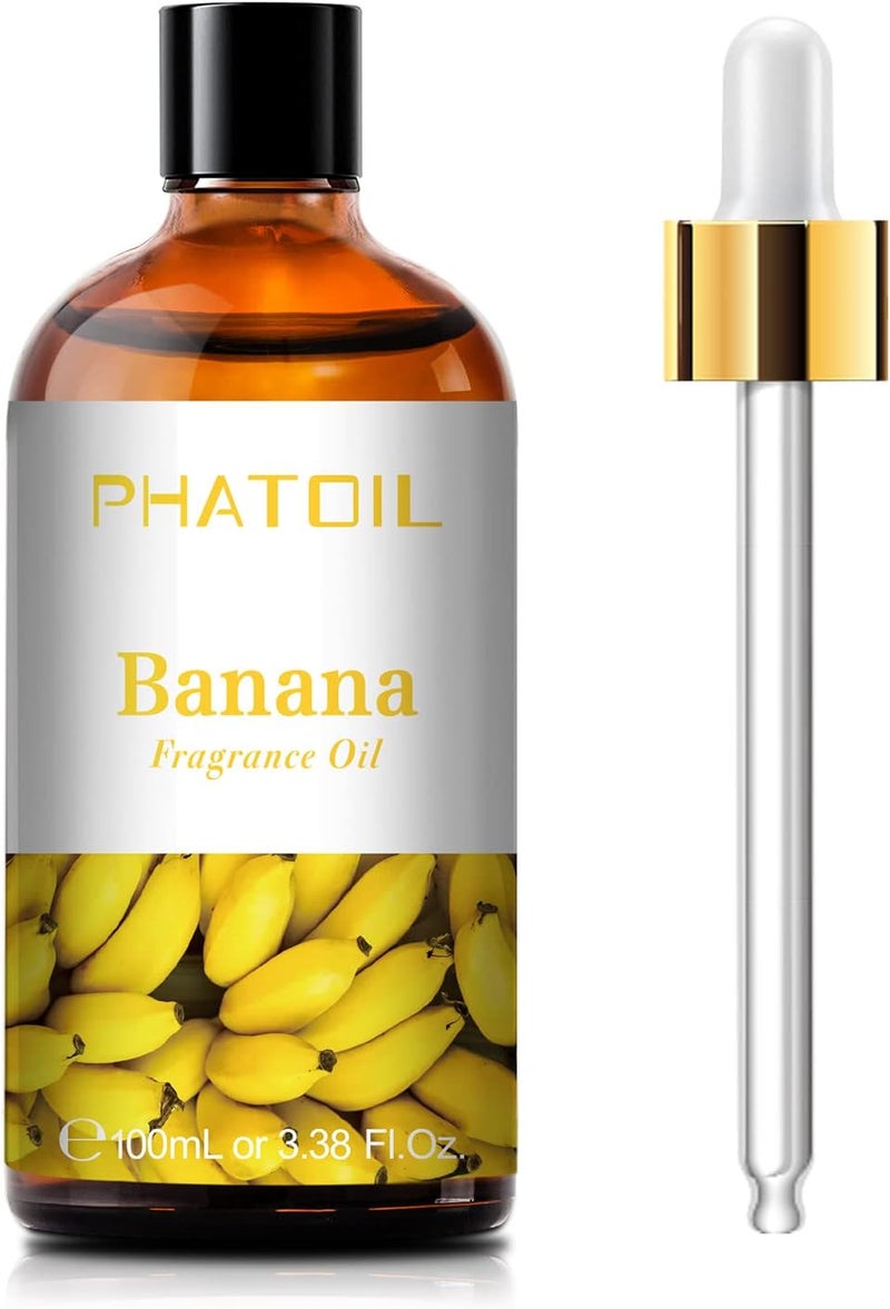 PHATOIL Banana Fragrance Oils for Aromatherapy, Fragrance Essential Oils for Diffusers for Home, Premium Quality Banana Fragrance Oil, Perfect for Diffuser, Relaxation, Yoga, Skin Care - 100ml - Image 1