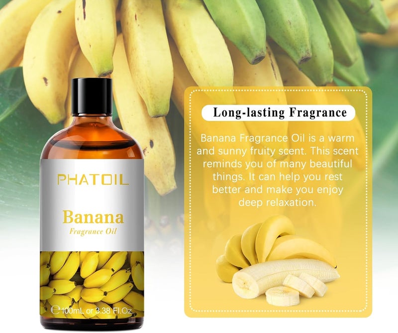 PHATOIL Banana Fragrance Oils for Aromatherapy, Fragrance Essential Oils for Diffusers for Home, Premium Quality Banana Fragrance Oil, Perfect for Diffuser, Relaxation, Yoga, Skin Care - 100ml - Image 5