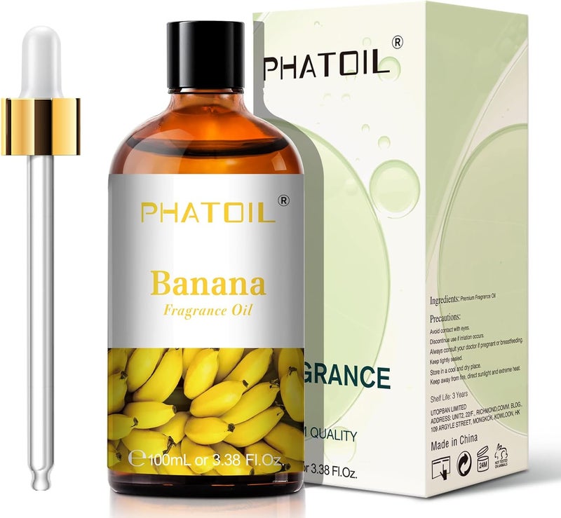 PHATOIL Banana Fragrance Oils for Aromatherapy, Fragrance Essential Oils for Diffusers for Home, Premium Quality Banana Fragrance Oil, Perfect for Diffuser, Relaxation, Yoga, Skin Care - 100ml - Image 2