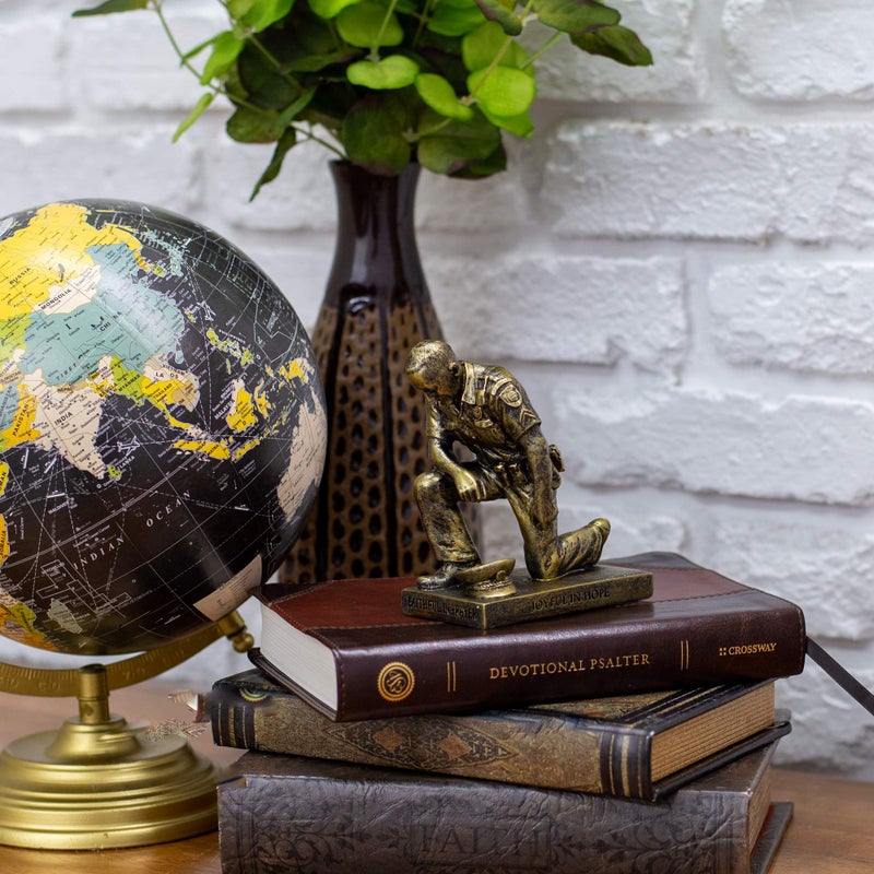 Dicksons Joyful In Hope Praying Police Officer 5 Inch Gold Resin Stone Table Top Figurine - Image 2