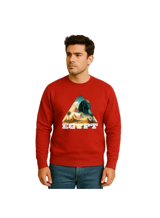 PRINTSHOP4ME Egypt Men’s Sweatshirt–Cotton Full Sleeve Sweatshirt–Comfortable And Stylish–Printed Egypt Design For Casual Wear,Travel And Outdoor Activities  - Image 2
