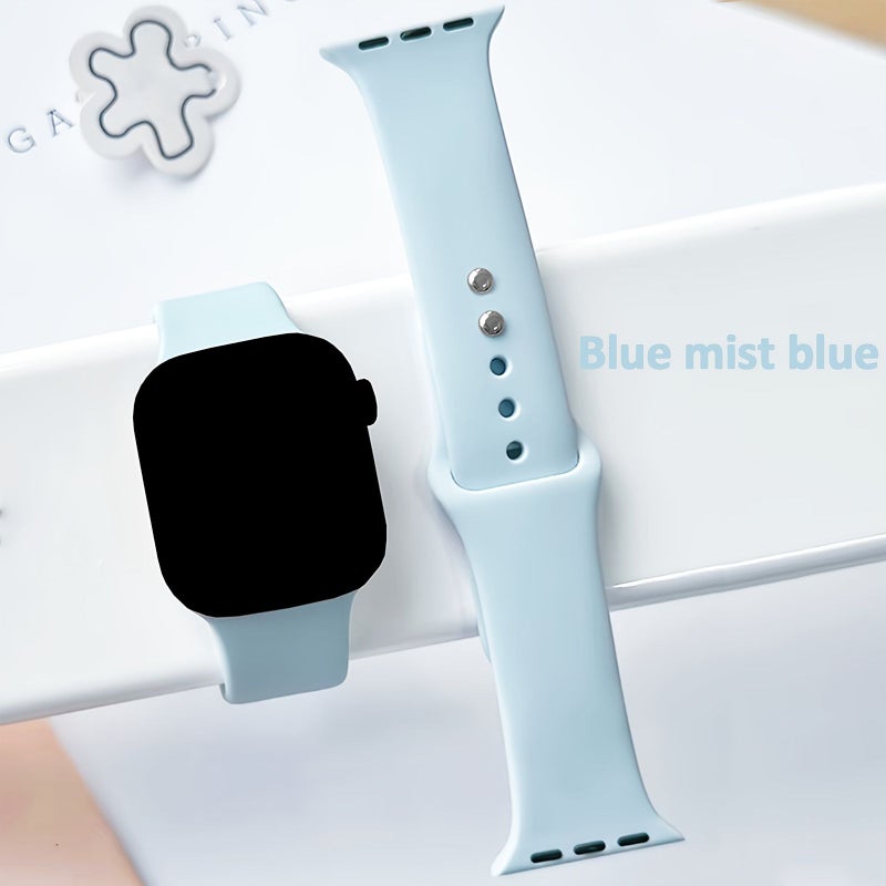 سوار بديل ناعم مزدوج المشبك (قطعة واحدة) متوافق مع Apple Watch بأحجام 44 مم، 45 مم، 46 مم، 49 مم - اللون الأخضر - Image 5