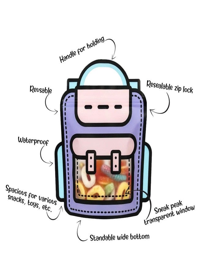 SKY FLEXI PACK – 16 Pcs, Small School Bag Themed Candy & Cookie Bags (18cm x 21cm, Purple) – Perfect Goody Bags for Kids, Ideal for Return Gifts for Birthday and Party Favors - Image 5