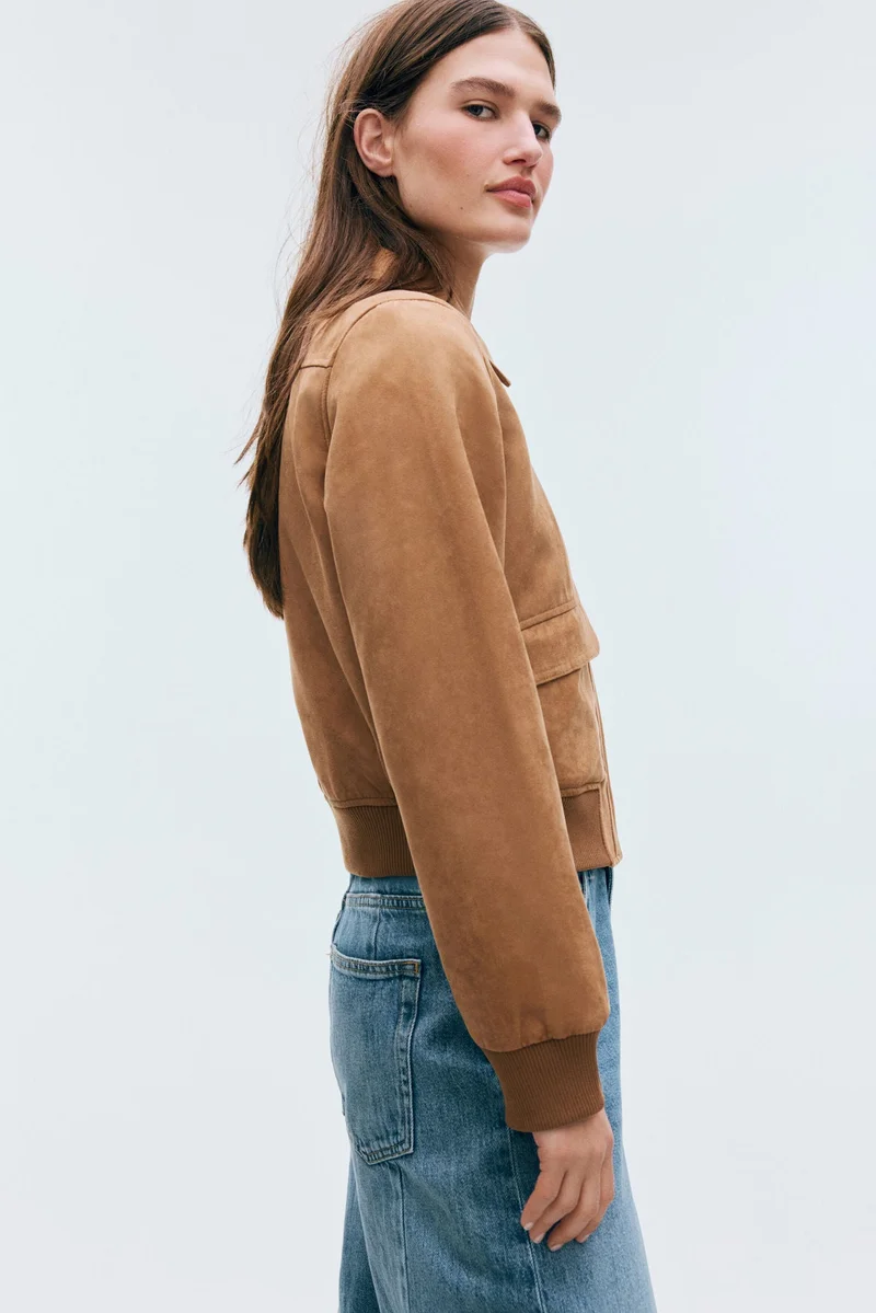 اتش اند ام جاكيت بومبر بياقة