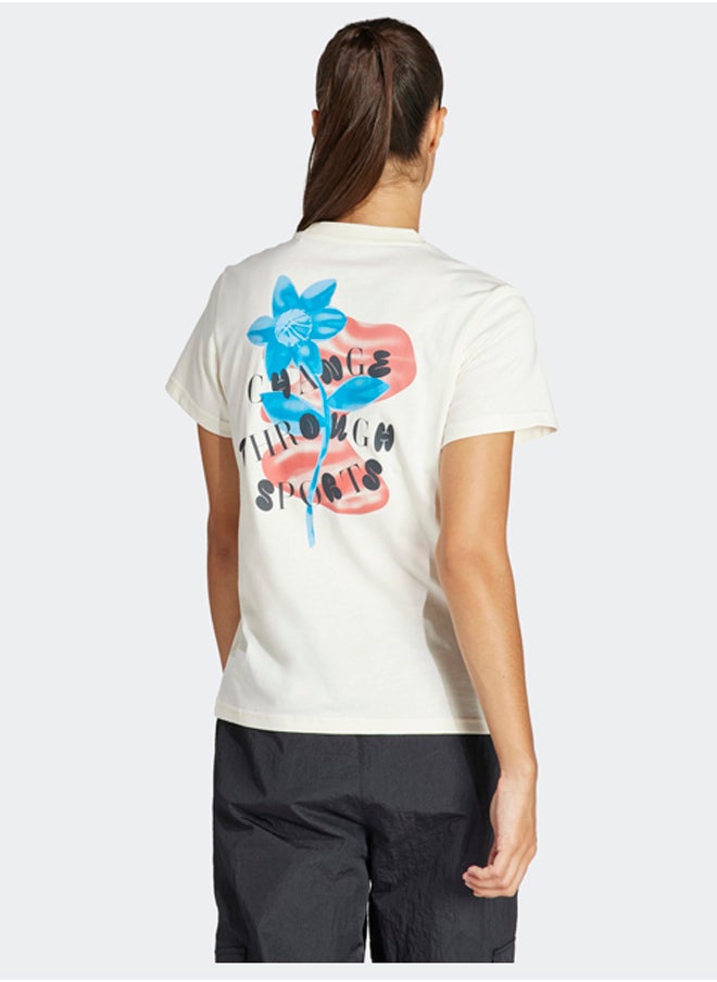 Adidas تي شيرت بطبعة زهور  - Image 3