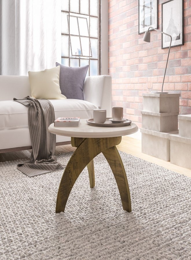 Pilati Coffee Table Off white/Pine 70x70x46.5 - Image 2