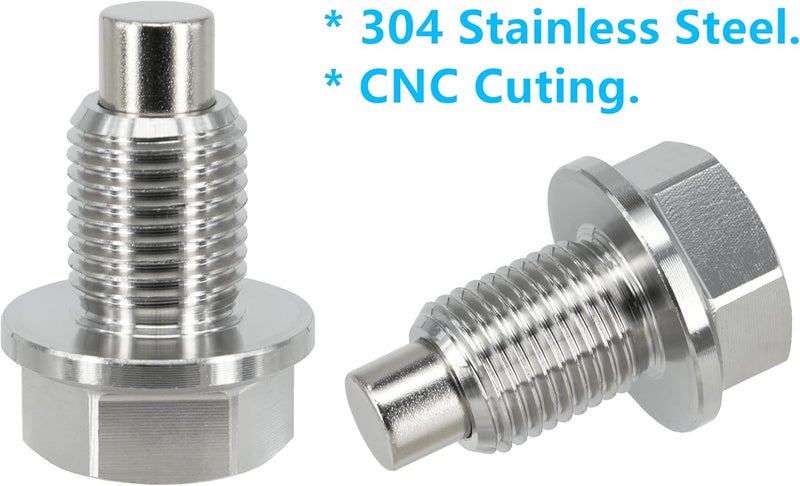 Dsnaduo 1PC 1/2" x20 Stainless Steel Magnetic Engine Oil Drain Plug for Buick, Chevrolet, Chrysler, Ford, Dodge, GMC & Harley-Davidson - Image 5