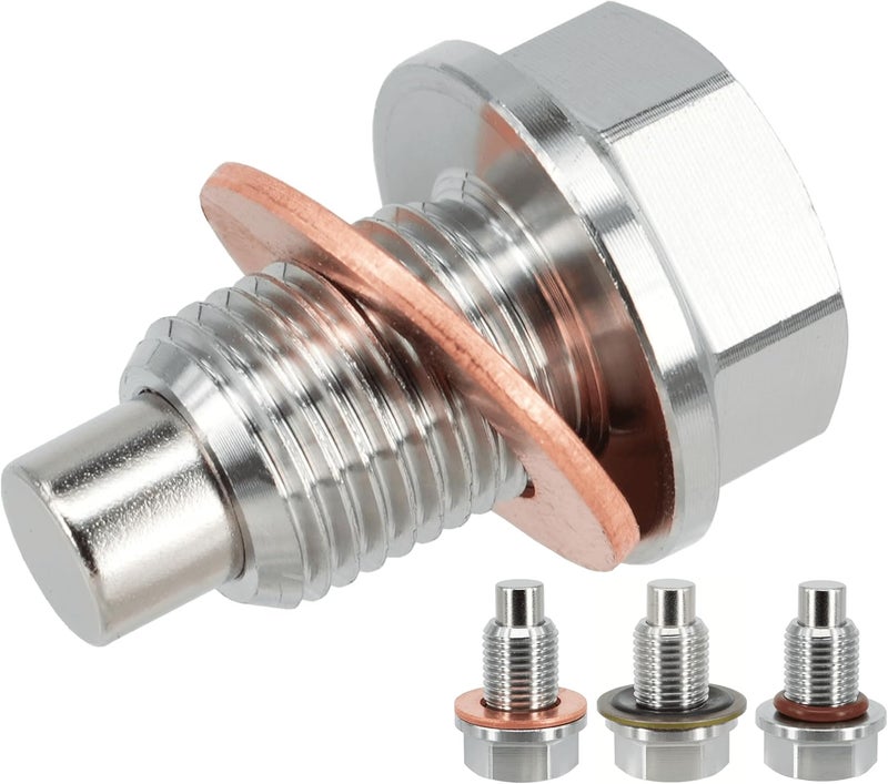 Dsnaduo 1PC 1/2" x20 Stainless Steel Magnetic Engine Oil Drain Plug for Buick, Chevrolet, Chrysler, Ford, Dodge, GMC & Harley-Davidson - Image 1