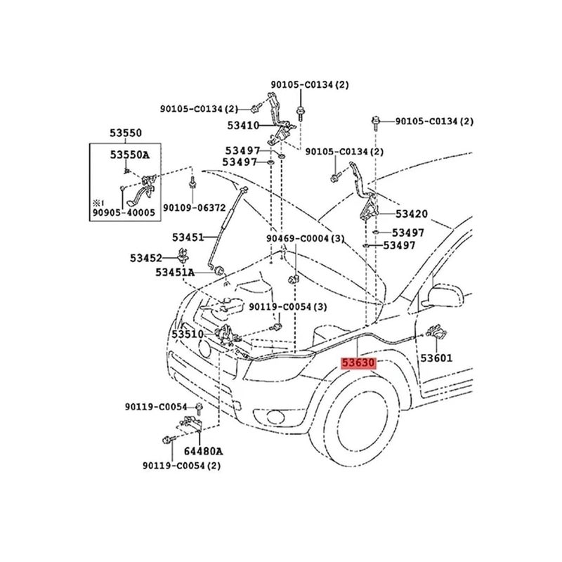 Wivplex Front Engine Hood Lock Latch Cable for Toyota RAV4 - Image 2