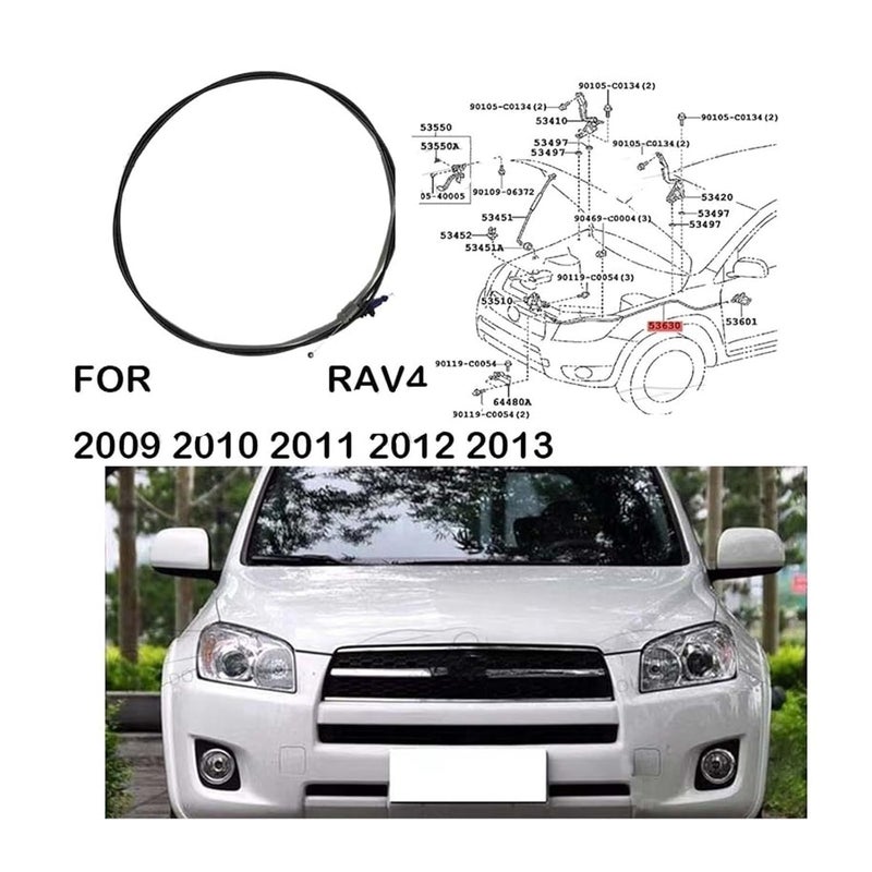Wivplex Front Engine Hood Lock Latch Cable for Toyota RAV4 - Image 3