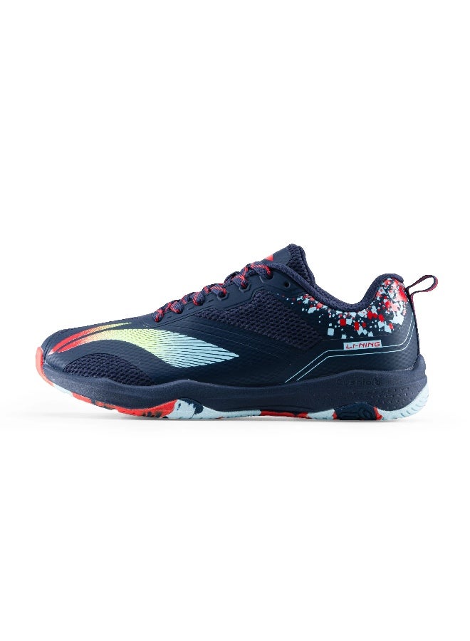 Li-Ning Lining Hypersonic IV Badminton Shoes Unisex-adult Non Marking Lightweight & Durable (Navy/Red/Lime/Blue EUR- 40) 6937461102568 - Image 1