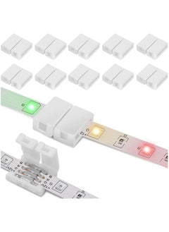 SOLDOUT 10 PCS Solderless Snap Down 4PIN Conductor LED Strip Connector for 4 PIN 10mm Wide Quick Splitter Connection (Pack of 10)  - Image 1