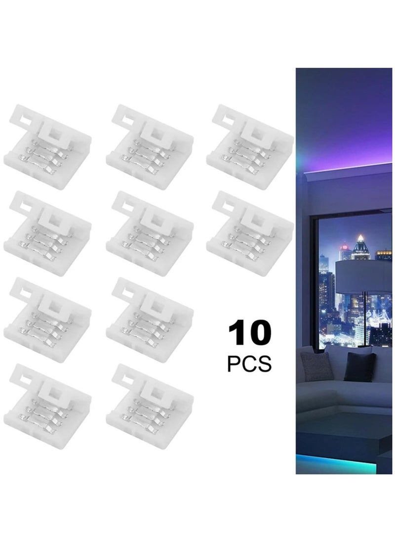 SOLDOUT - 10 PCS Solderless Snap Down 4PIN Conductor LED Strip Connector for 4 PIN 10mm Wide Quick Splitter Connection (Pack of 10) - Image 1