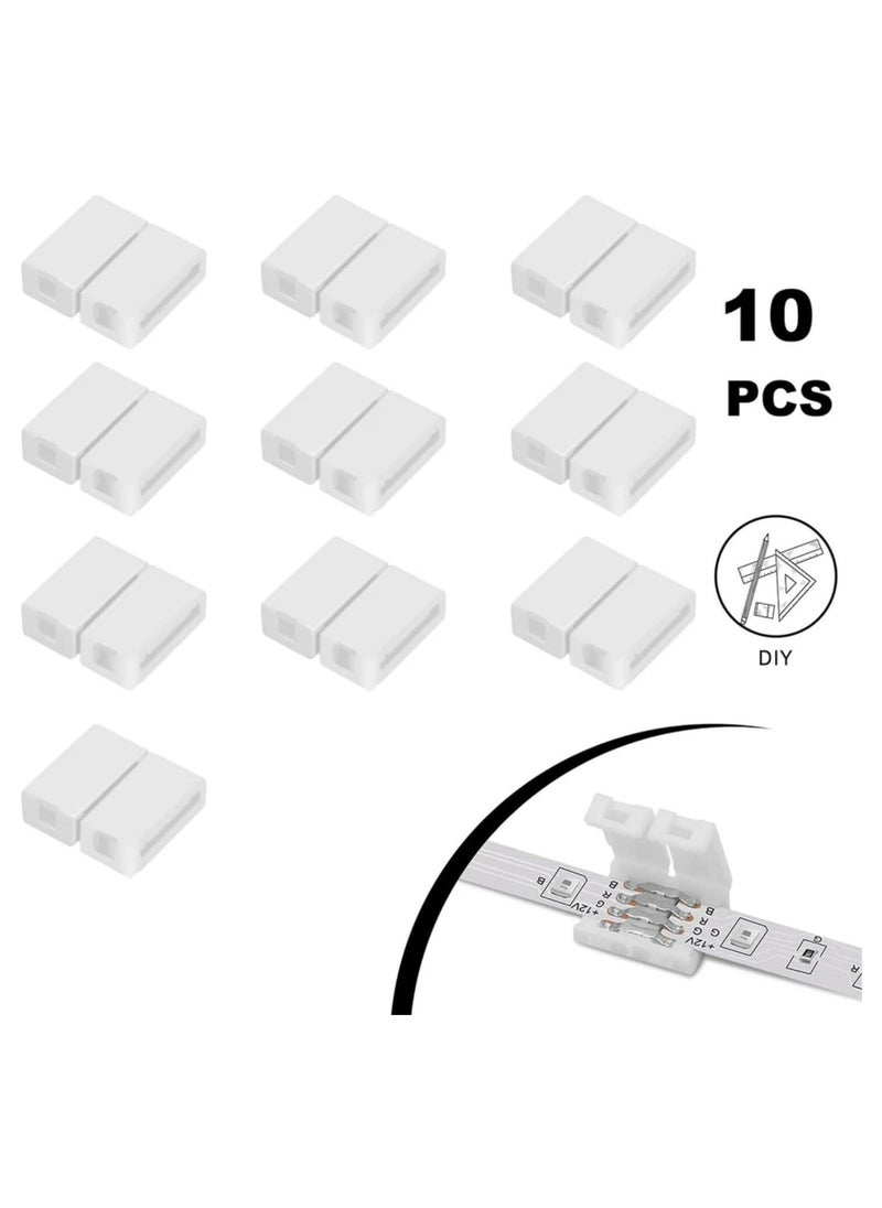 SOLDOUT - 10 PCS Solderless Snap Down 4PIN Conductor LED Strip Connector for 4 PIN 10mm Wide Quick Splitter Connection (Pack of 10) - Image 1