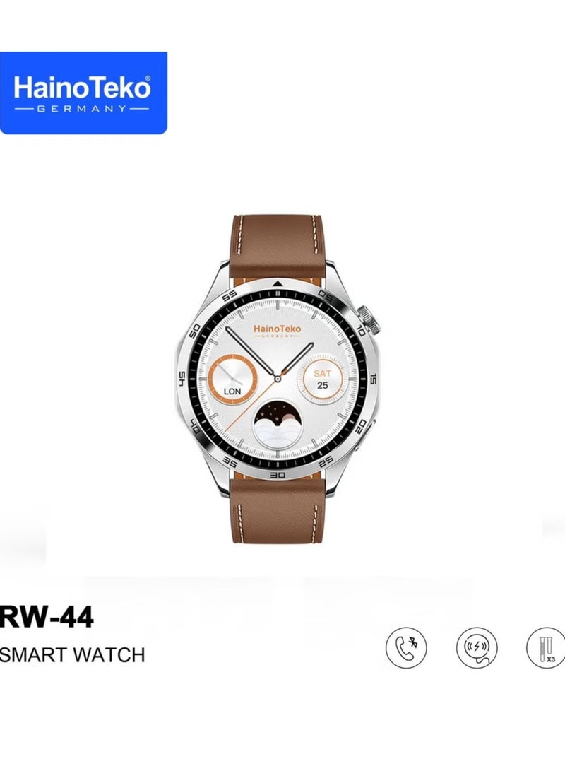 Haino Teko RW44 Round Screen AMOLED Display Smart Watch for Gents & Boys – 3 Pair Straps, Wireless Charger, Fitness Tracking, Stylish Silver Design, Smart Connectivity - Image 4