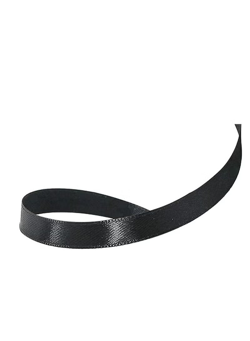 2PCS Ribbon, 12mm x 25 yards polyester fabric ribbon for gift wrapping, party favors, wedding decorations, bow making, bouquets, sewing projects and crafts (Black, Pink) - Image 3