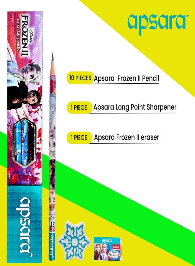 Apsara Disney Frozen-2 Pencils | Disney Pencils & Super Fun Pencils |Use for Kids, School & College Students | Extra Dark & Good Handwriting | Free Sharpener & Eraser (Pack of 10) - Image 3