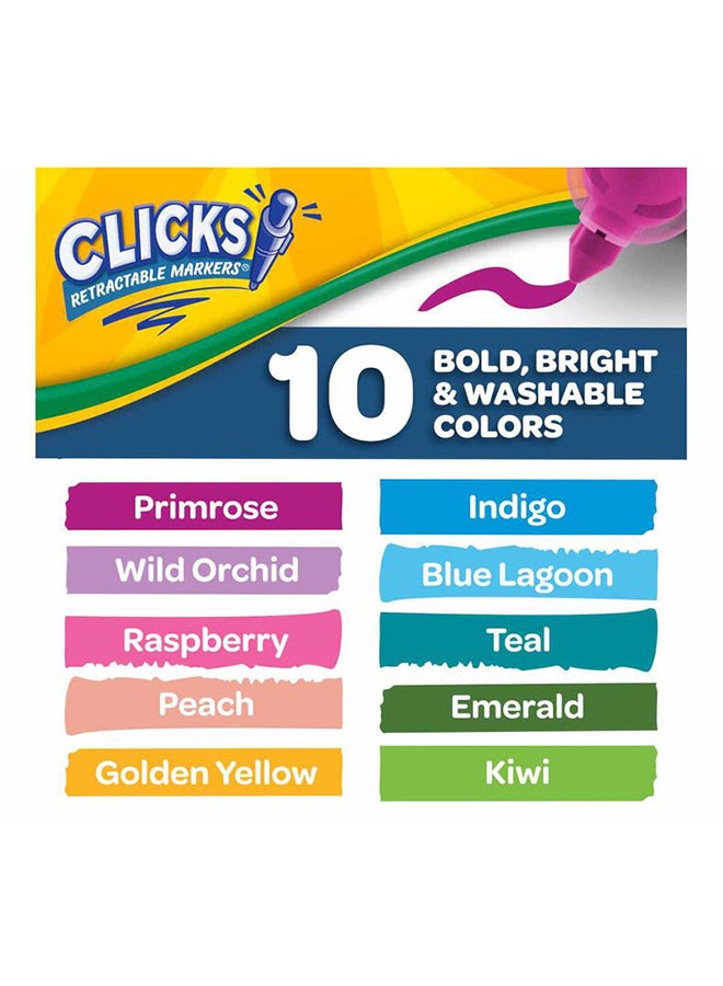 Crayola 10 قطعة من أقلام التحديد القابلة للغسل القابلة للسحب، جريئة ومشرقة - Image 2