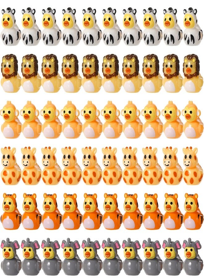 GGSTDDUP 60Pcs Mini Resin Animals Ducks Tiny Resin Jungle Animals Figures Tiger Lion Monkey Miniature Ducks to Hide for Craft Garden Dollhouse Landscape Ornament Potted Decor - Image 1