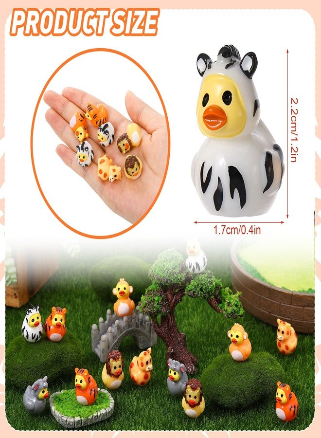 GGSTDDUP 60Pcs Mini Resin Animals Ducks Tiny Resin Jungle Animals Figures Tiger Lion Monkey Miniature Ducks to Hide for Craft Garden Dollhouse Landscape Ornament Potted Decor - Image 2