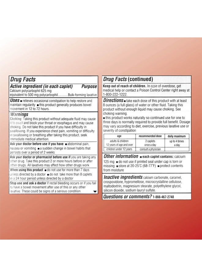 Quality Choice Fiber Therapy Caplets, Safe and Comfortable Constipation Relief Without The Gas and Bloating, Insolubale Fiber for Bowel Irregularity in a 90 Count Bottle of Caplets  - Image 2