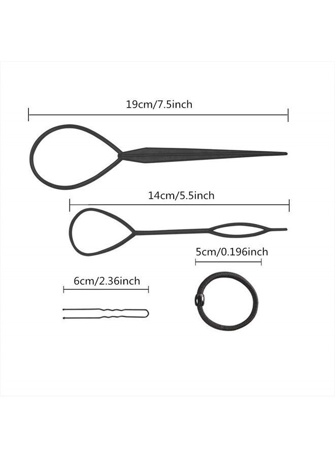 iFlyMars 3 Pieces Hair Donut Bun Makers, 2 Pieces Foam Sponge Bun Shapers, 1 Pieces Magic French Twist Hairstyle Clip,2 Snap Bun Makers,10 pieces Hair Elastic Bands, 20 pieces Hair Pins (Brown) - Image 3