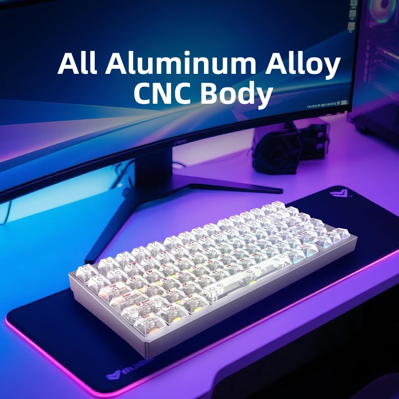IROK MG75MAX 81 Keys Wired Magnetic Switch Keyboard, 256KHZ Single Key Scan Rate, PCB Nano-Coating Waterproof, Hall Effect, 8KHZ/ARGB/CNC Aluminum Gaming Keyboard(Silver) - Image 3