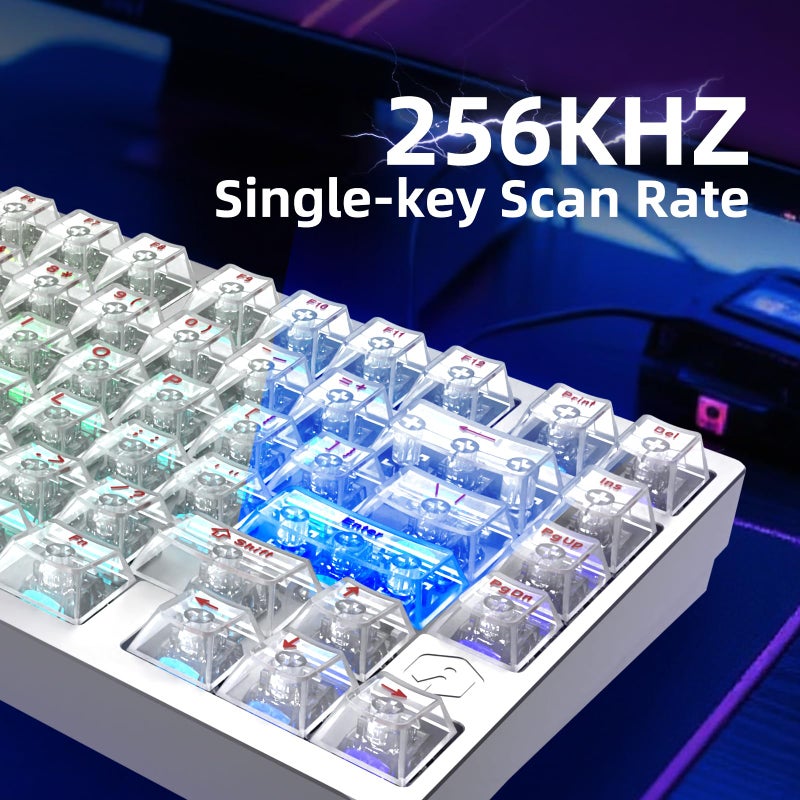 IROK MG75MAX 81 Keys Wired Magnetic Switch Keyboard, 256KHZ Single Key Scan Rate, PCB Nano-Coating Waterproof, Hall Effect, 8KHZ/ARGB/CNC Aluminum Gaming Keyboard(Silver) - Image 4