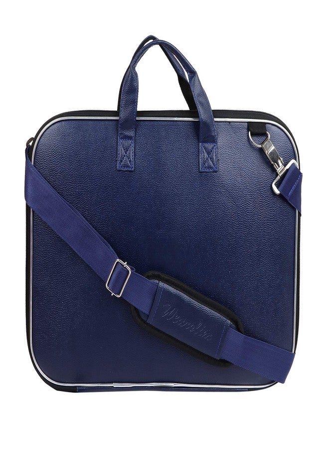 Wearslim® Cady Collection Durable Briefcase Carrying Case for 15.6 in Laptops & Notebooks with Shoulder Strap, Hard Shell Durable PU Leather Briefcase Laptop Bag - Blue - Image 4