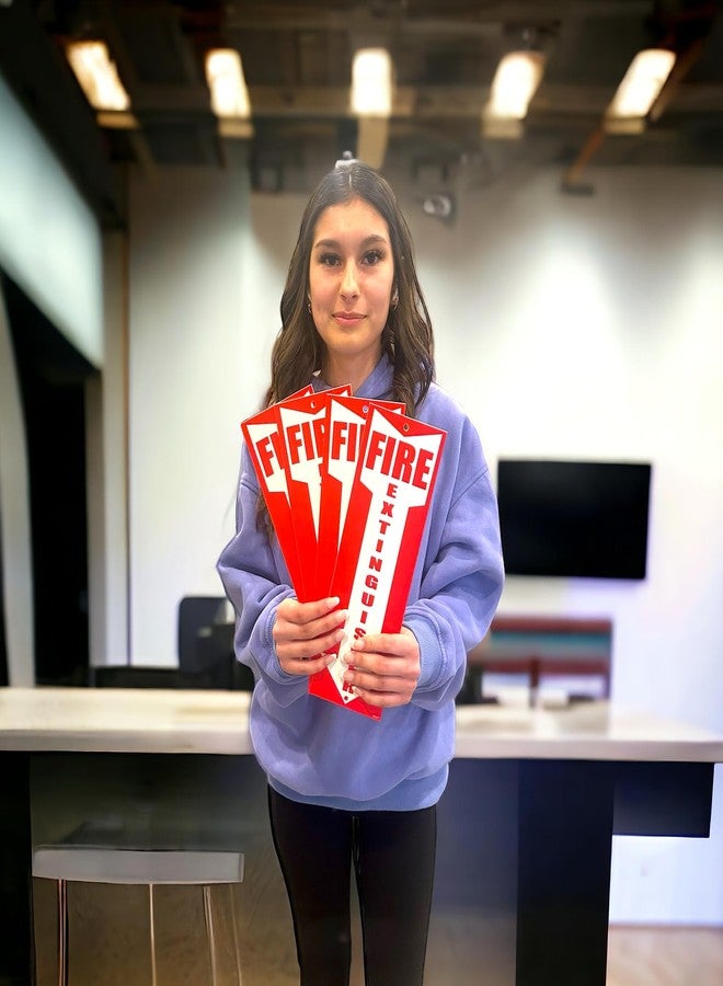 Wrapco (4 pack) Fire Extinguisher Signs Fire Extinguisher For Business Office or Warehouse 80 mil Thick Plastic - Image 4