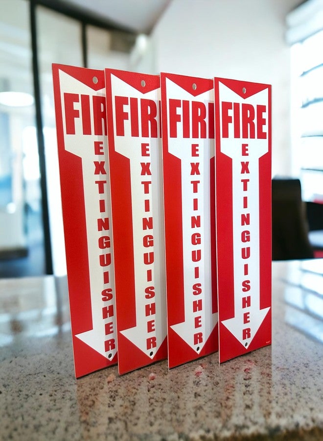 Wrapco (4 pack) Fire Extinguisher Signs Fire Extinguisher For Business Office or Warehouse 80 mil Thick Plastic - Image 3