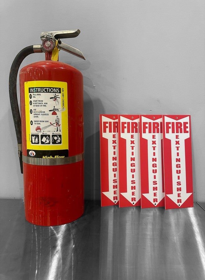 Wrapco (4 pack) Fire Extinguisher Signs Fire Extinguisher For Business Office or Warehouse 80 mil Thick Plastic - Image 2