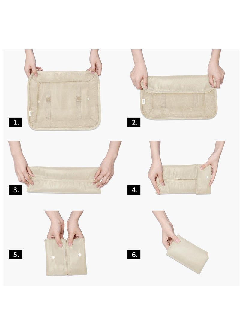 rayze Packing Cubes, 7 Set Travel Storage Bags for Clothes, Lightweight Luggage Travel Packing Organizers for Clothing Sorting, Travel Accessories (Beige) - Image 5