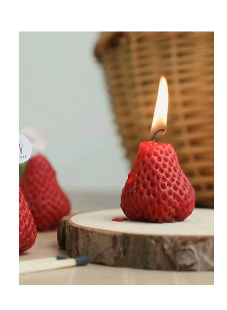 A modern strawberry scented candle - Image 1