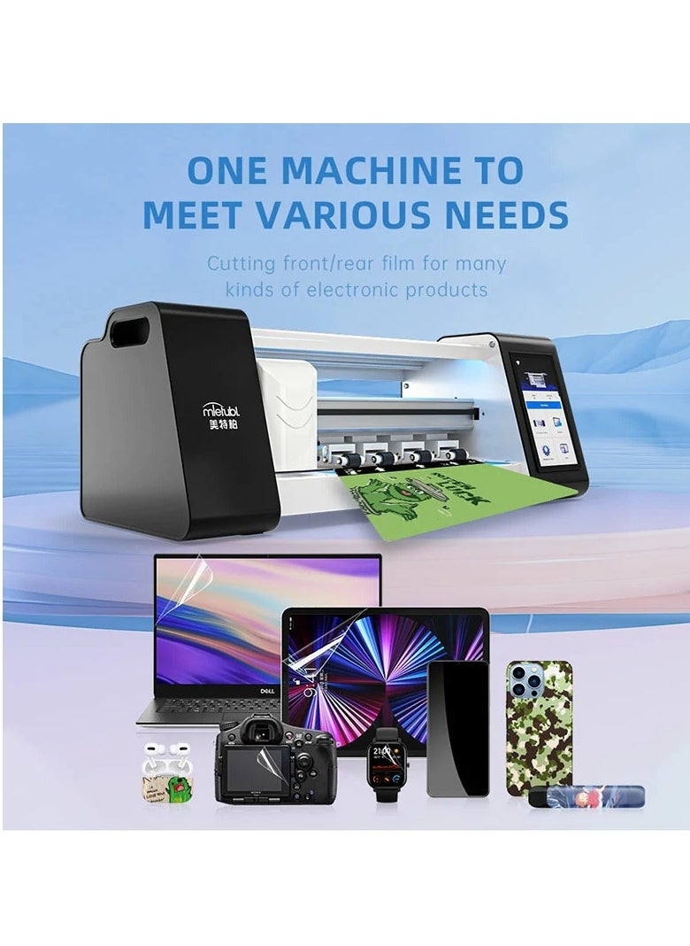 mietubl - MTB-CUT M180T Mobile Phone Screen Protector Mobile Phone Film Cutting Machine，Smart Fully Automatic Touch Screen Control Automatic Cutting Film Cutting Machine Suitable For Mobile Phones, Tablet, Notebook, & Laptops Vinyl Cutting Machine Use For Multipurpose Maximum Film Width 320MM Maximum Cutting Width 240MM Total Install Templates More Than 26000 - Image 1