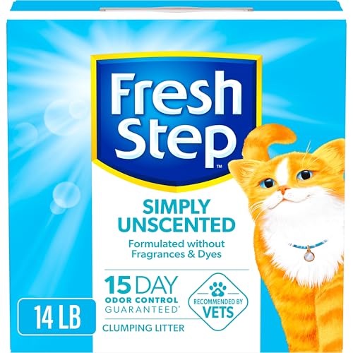 Fresh Step Simply Unscented Clumping Litter, Fresh Step Unscented Cat Litter With Activated Charcoal Technology, 14 lb. Box - Image 1