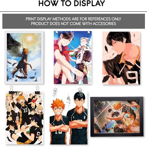 Thepaper9store Paper9store Pack of 9 - Anime Posters self-Adhesive Anime Wall Poster for Room, Size A4 Self-Adhesive 300 GSM Thick matt Poster (Haikyuu) - Image 3