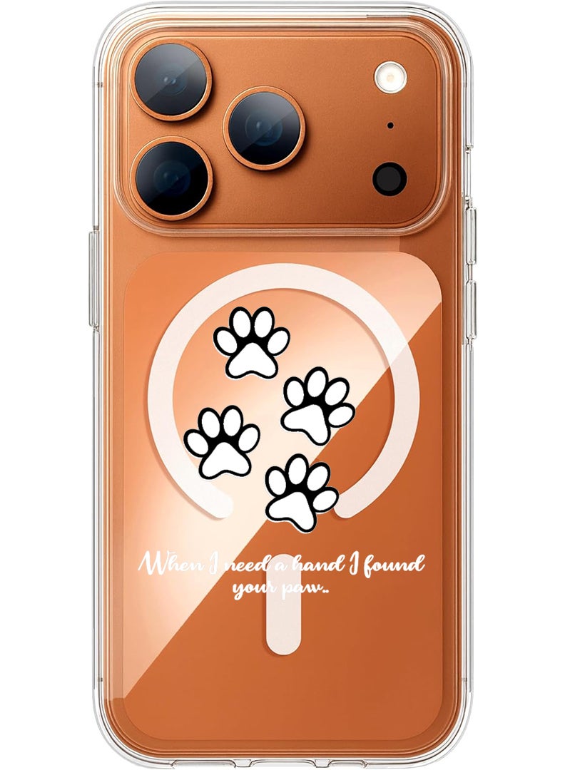 Theodor Magnetic Case for Apple iPhone 17 Pro Max Compatible with MagSafe Wireless Charging, Shockproof Phone Bumper Cover - Paw - Image 1