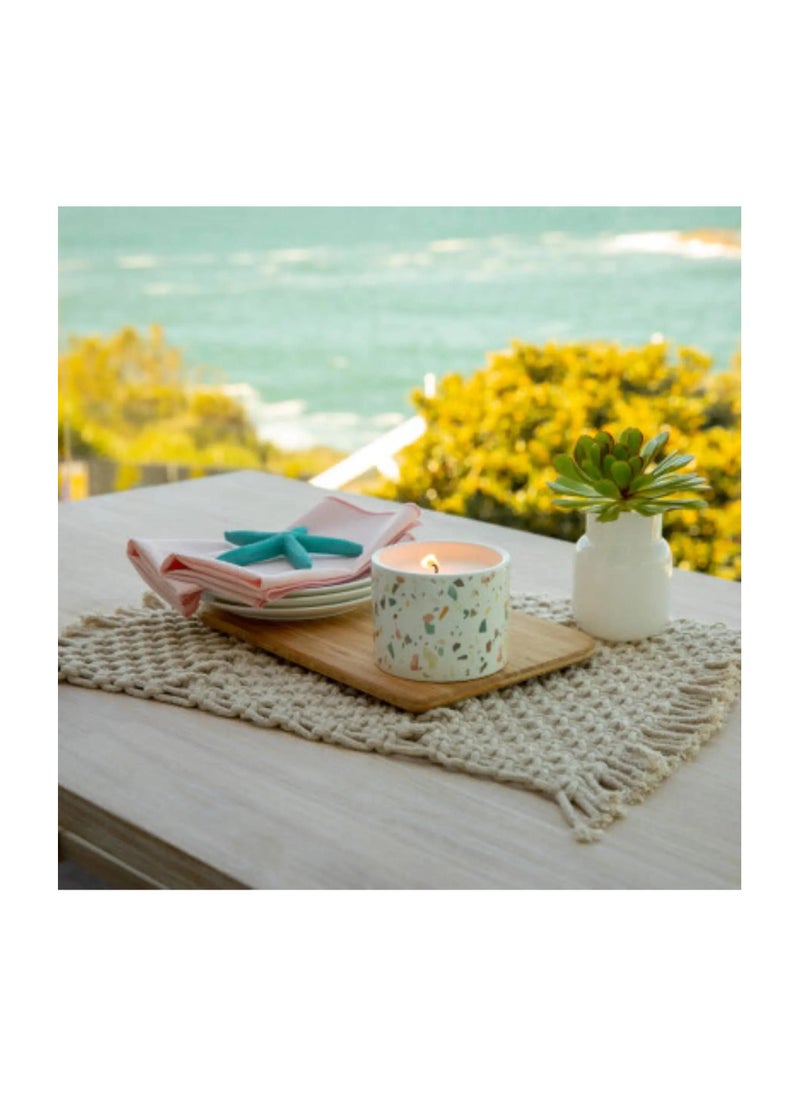 Waxworks Citronella Wax Candle With Ceramic Terrazzo Pot  - Image 3