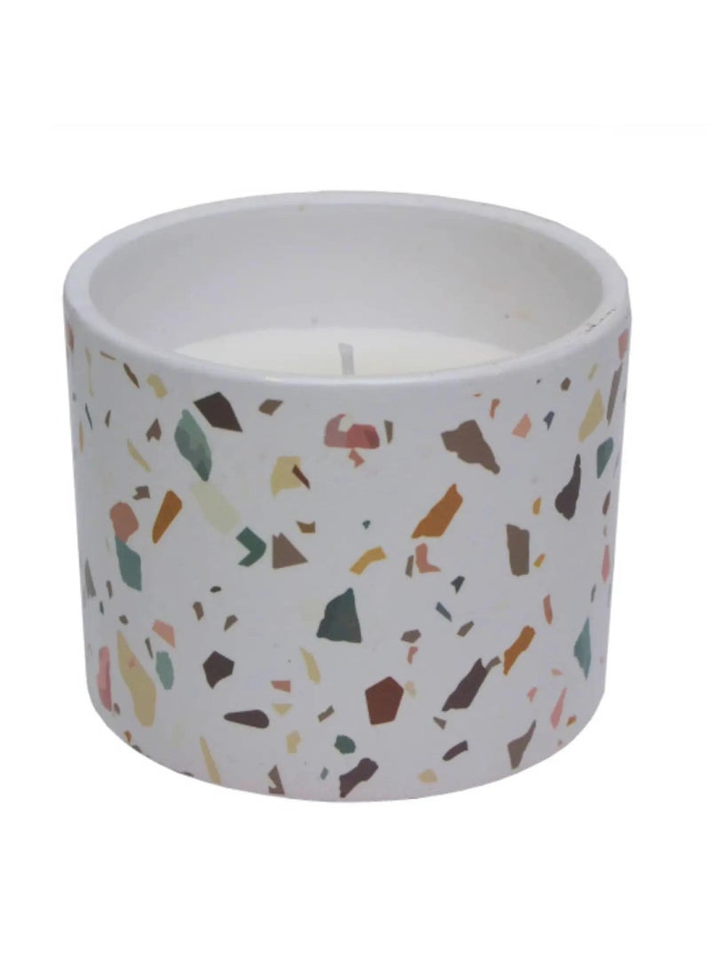 Waxworks Citronella Wax Candle With Ceramic Terrazzo Pot  - Image 2