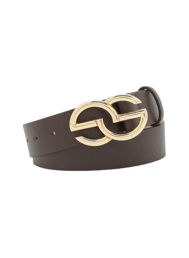 Goolsky Classic Solid Color PU Leather Belt - Double Logo Buckle Simple Waistband, Casual Belt for Women & Men (Jeans/Pants Compatible) - Image 3