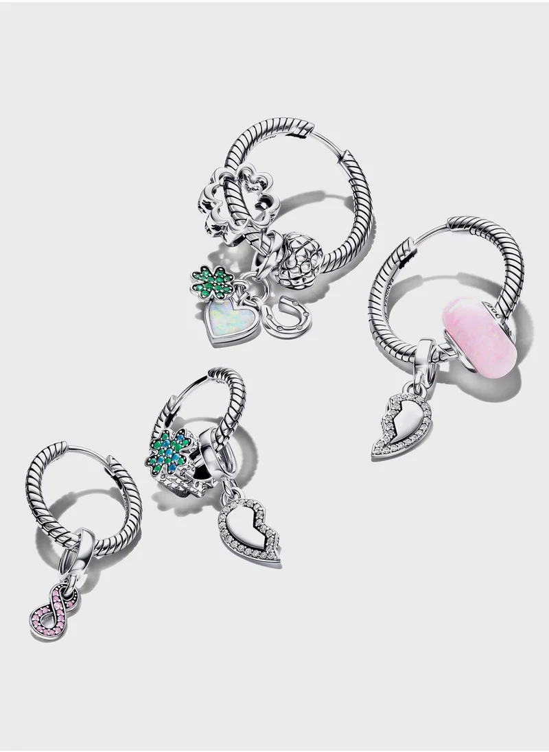 PANDORA Moments Small Charm Hoop Earrings