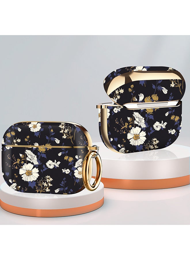 O Ozone - Case for Airpods Pro 2nd Generation , Stylish Premium Cute Flower Skin Hard PC Shockproof Protective Cover with Keychain Hook - Blue Marble - Image 1