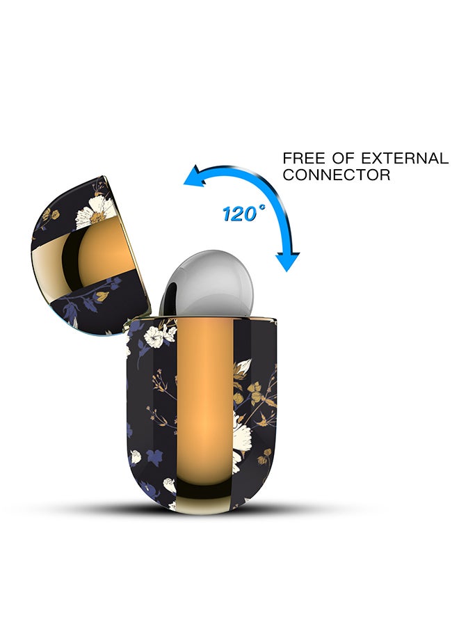 O Ozone - Case for Airpods Pro 2nd Generation , Stylish Premium Cute Flower Skin Hard PC Shockproof Protective Cover with Keychain Hook - Blue Marble - Image 1