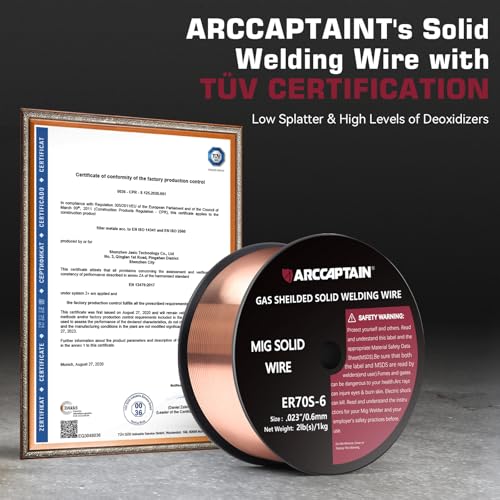ARCCAPTAIN MIG Welding Wire MIG Wire ER70S6 2Lbs Gas Solid Carbon Steel Low Splatter MIG Welding Wire Compatible With Lincoln Miller Forney Harbor Welder 1KG 0023 2Lb - Image 3